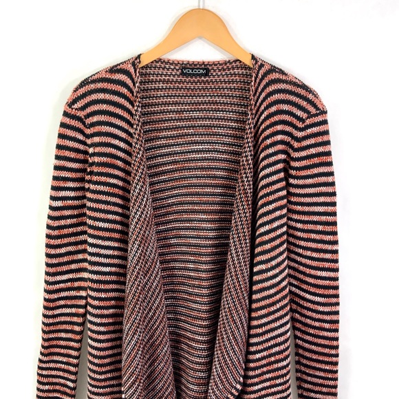 VOLCOM Long Sleeve Sweater Medium Open Front Cardigan Duster Sweater D16 - Picture 2 of 8